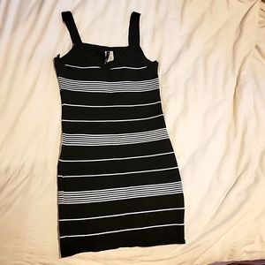 Black and white striped mini